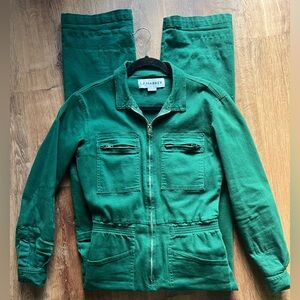 LF MARKEY | DANNY LONG SLEEVE BOILERSUIT FOREST GREEN